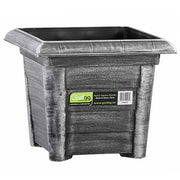 Gardag Rustic Square Planter Black & Silver 32cm