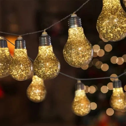 Glitterbulb String Lights Gold – Set of 10
