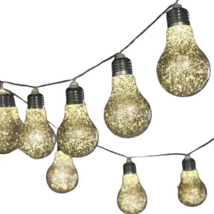 Glitterbulb String Lights Silver – Set of 10