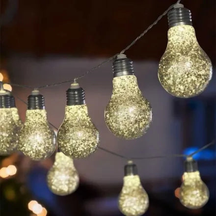 Glitterbulb String Lights Silver – Set of 10