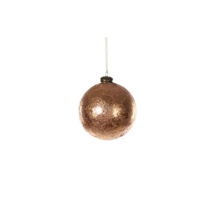 Copper Glittered Glass Bauble