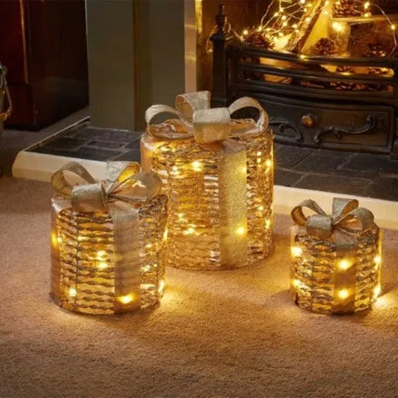 GlitterTwist Gold Gift Boxes - Set of 3