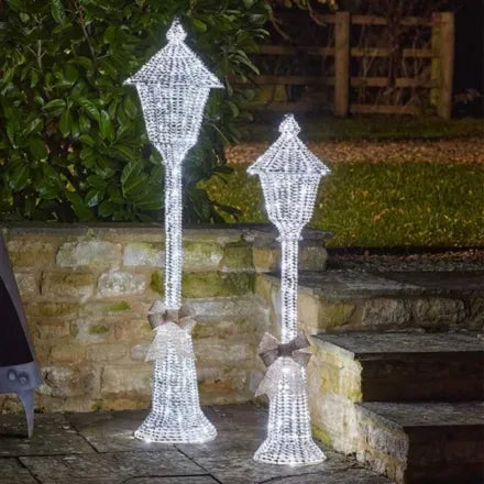 GlitterTwist Silver Lamp Post 150cm