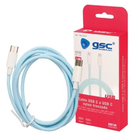 GSC Evolution USB-C to USB-C Braided Nylon Cable – 1.5m