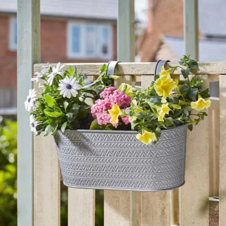 Fence and Hanging Planter 12in - Aztec (Slate)