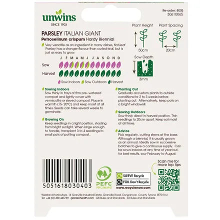 Unwins Italian Giant Parsley Seeds