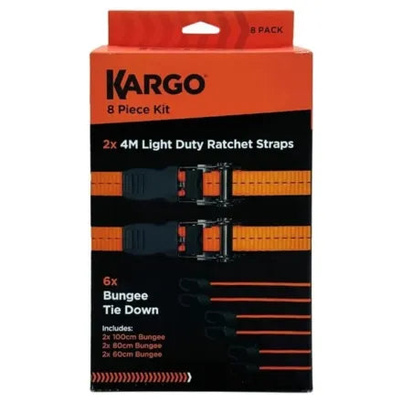 Kargo 8 Pack Kit - 2 x Light Duty and 6 x Bungee
