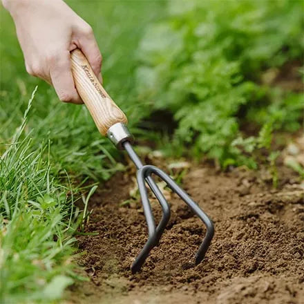Kent & Stowe Carbon Steel Hand 3 Prong Cultivator