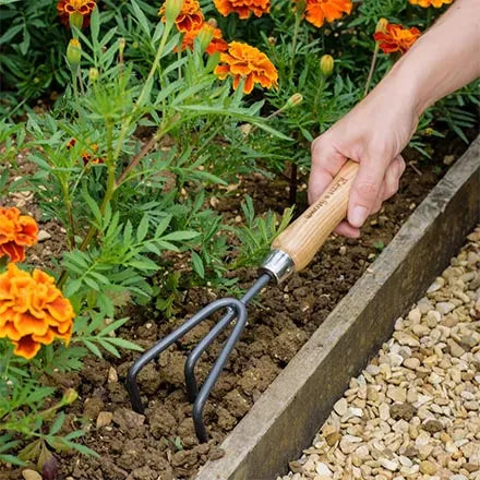 Kent & Stowe Carbon Steel Hand 3 Prong Cultivator