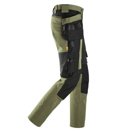 Snickers 6218 AllroundWork Stretch Trousers in Khaki Green/Black 38Wx37L (254)