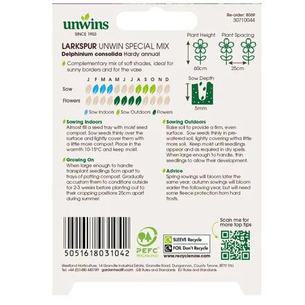 Unwins Larkspur Special Mix Seeds
