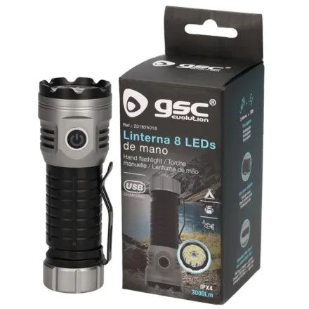 Led Rechargeable Hand Torch 115 x 41mm (8 Led)