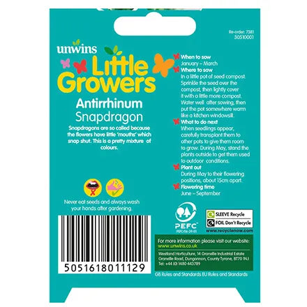 Unwins Little Grower Antirrhinum Snapdragon