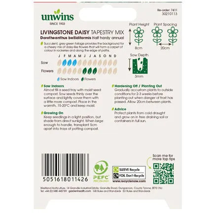 Unwins Livingstone Daisy Tapestry Mix Seeds