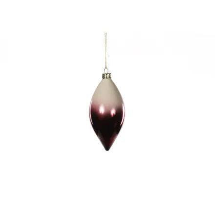 Deep Pink Ombre Glass Drop Bauble