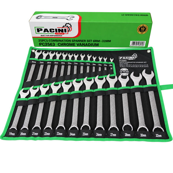 Pacini 25 Piece Combination Spanner/Wrench Set 6mm - 32mm