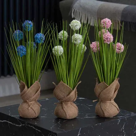 Faux Decorative Bouquet - Mixed Pompomettes 40cm