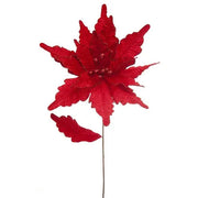 Velvet Poinsettia Red Stem 68cm