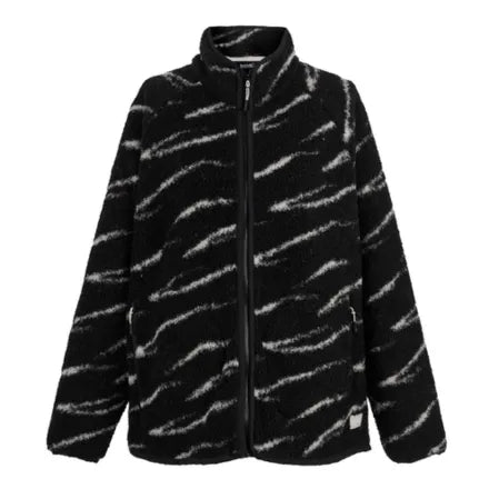 Regatta Women's Frankie Borg Full Zip Fleece Black Light Vanilla Abstract Print