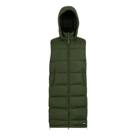 Regatta Women's Ganella Quilted Longline Gilet Dark Khaki
