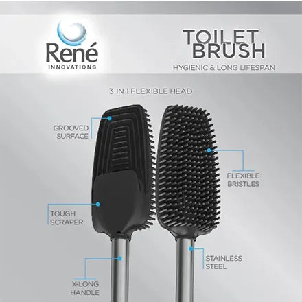 Rene Silicone Toilet Brush White