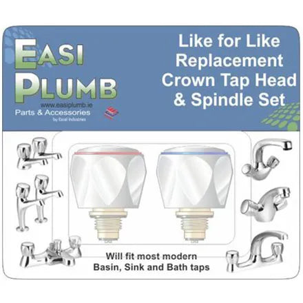 EP Pair of Replacement Crown Tap Heads & Spindles Only