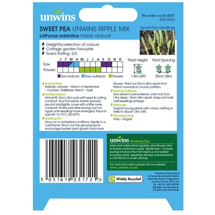 Unwins Sweet Pea "Ripple Mix" Seeds