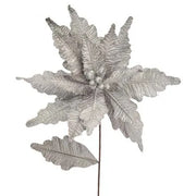Velvet Poinsettia Silver 68cm