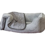 Silver XL Square Faux FurBed