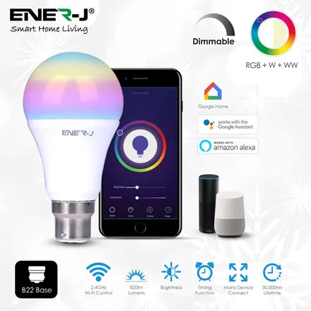 Ener-J Smart Wi-Fi Colour Changing LED Bulb 9W