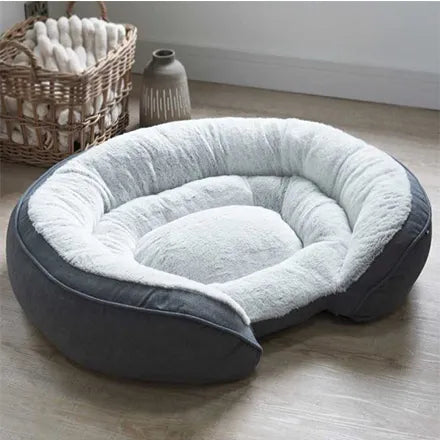 Grey Komfort Memory Foam Oval Bed