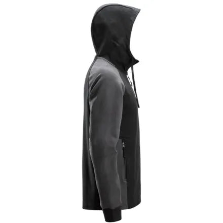Snickers 2842 Two-Coloured Half-Zip Hoodie Black \ Steel Grey 3XL