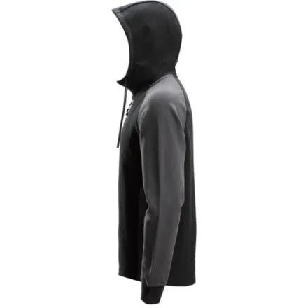 Snickers 2842 Two-Coloured Half-Zip Hoodie Black \ Steel Grey 3XL