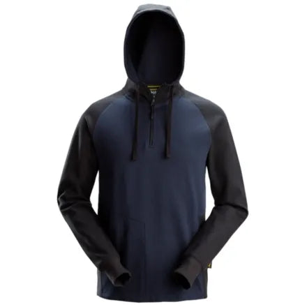 Snickers 2842 Two-Coloured Half-Zip Hoodie Navy \ Black 3XL