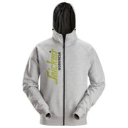 Snickers 2846 Logo Full-Zip Hoodie Grey Melange 3XL