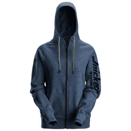 Snickers 2877 Women's Logo Full-Zip Hoodie Dark Navy Melange 2XL