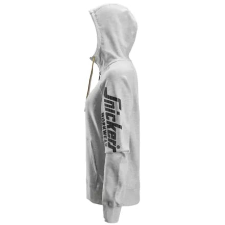 Snickers 2877 Women's Logo Full-Zip Hoodie Grey Melange 2XL