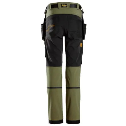 Snickers 7575 AllroundWork Junior 4-way Stretch Trousers Khaki Green / Black