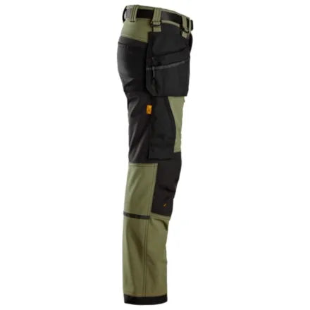 Snickers 7575 AllroundWork Junior 4-way Stretch Trousers Khaki Green / Black 13 - 14 Years (164)