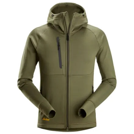 Snickers 8026 Polartec® Power Stretch® Full-Zip Hoodie Khaki Green 3XL