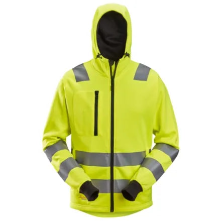 Snickers 8039 Hi-Vis Full Zip Hoodie Class 2/3 Yellow 3XL