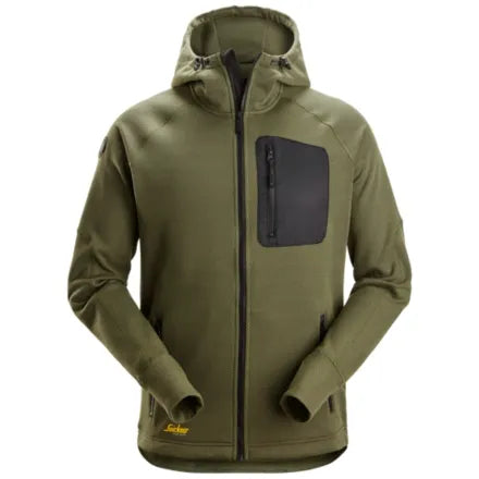 Snickers 8041 Fleece Hoodie Khaki Green \ Black 3XL