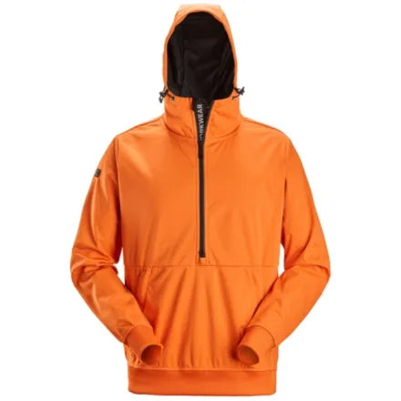 Snickers 8400 Windblocker Stretch Half-Zip Hoodie Warm Orange