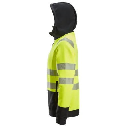 Snickers Class 2 Full Zip Hoodie High Vis Yellow \ Black 4XL