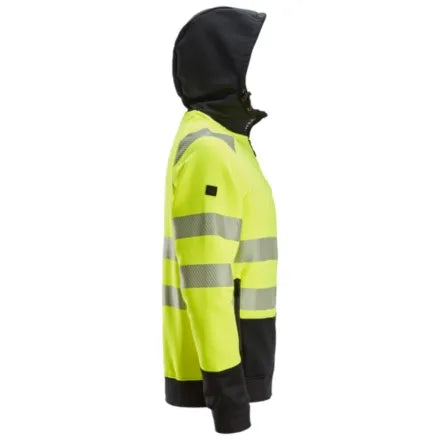 Snickers Class 2 Full Zip Hoodie High Vis Yellow \ Black 4XL