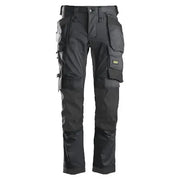 Snickers 6241 AllroundWork Stretch Trousers Slim Fit in Grey/Black 36W X 35L (152)