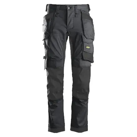 Snickers 6241 AllroundWork Stretch Trousers Slim Fit in Grey/Black 36W X 35L (152)