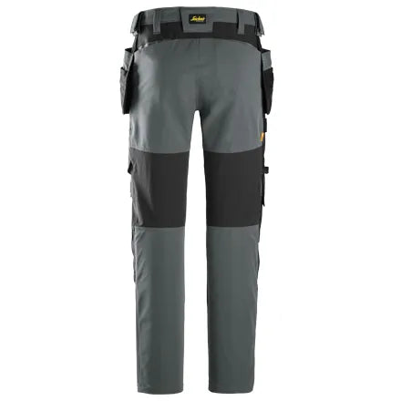 Snickers 6218 AllroundWork Stretch Trousers in Steel Grey/Black