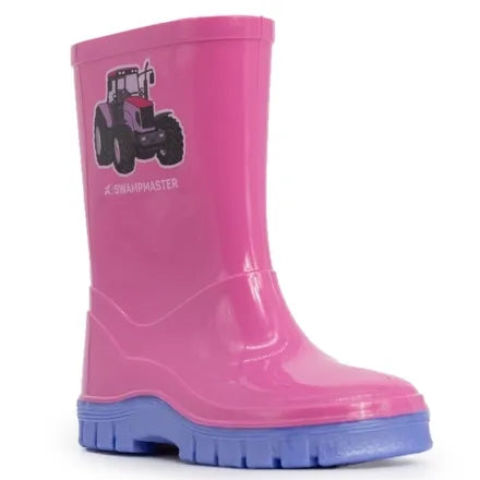 Swampmaster Junior Tractor Wellington Boot Pink / Lilac UK 10 (Junior) / EU 28 