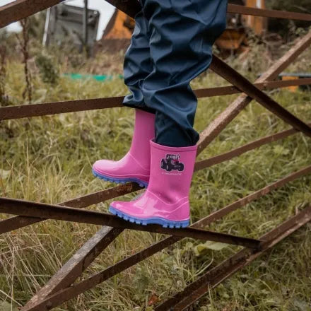 Swampmaster Junior Tractor Wellington Boot Pink / Lilac UK 10 (Junior) / EU 28 